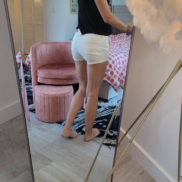 Allsaint Spitalfield Farndale White Lowrise Short Cotton Shorts - Picture 3 of 7